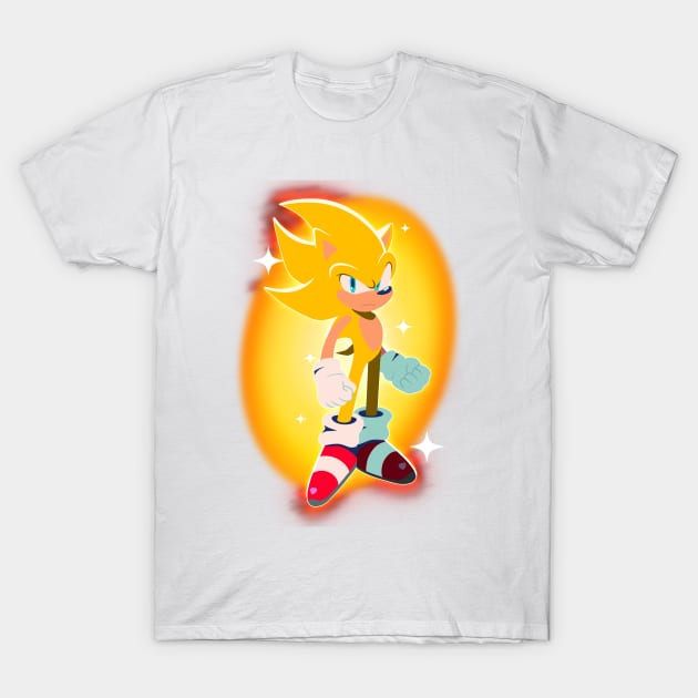 Super Sonic 2 in Rise of the Wisps style T-Shirt by El Prisas Blue Blur Boutique